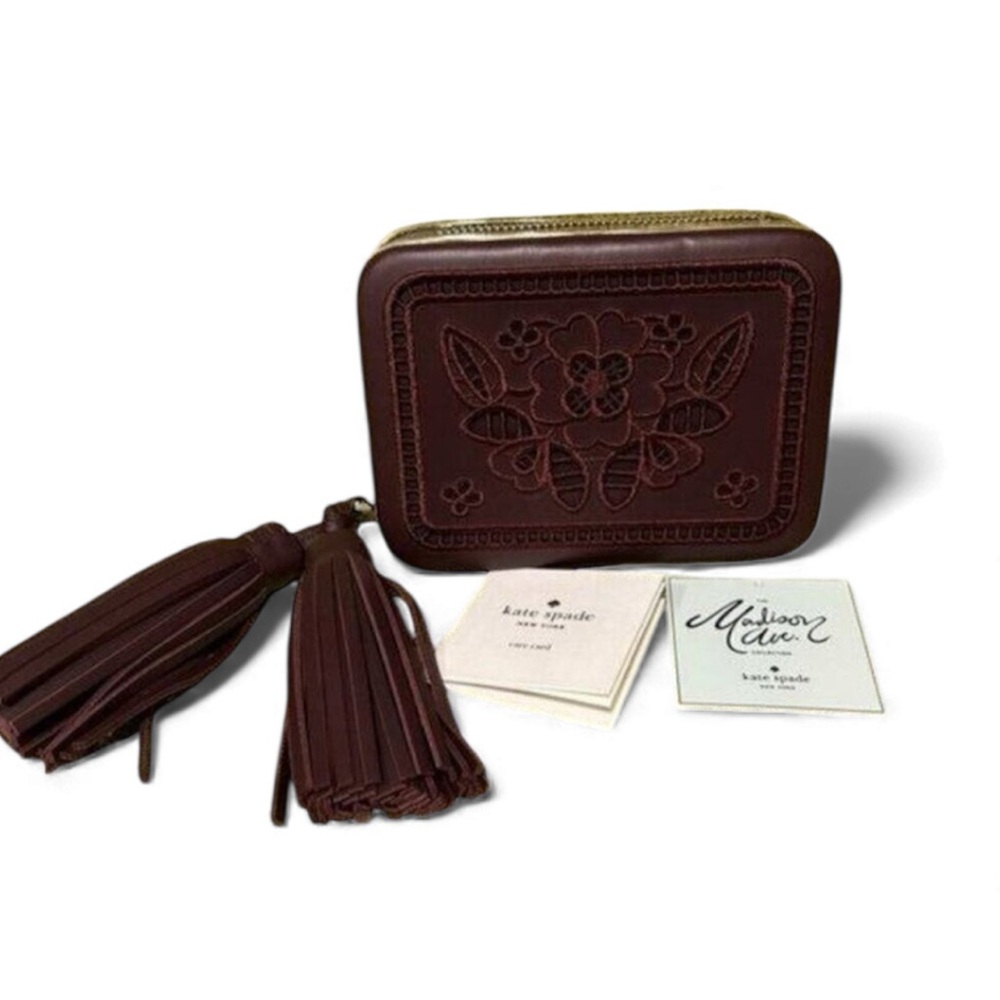 Kate Spade Madison Avenue Woodcrest Lane Zurie Tassel Floral Clutch Bag New